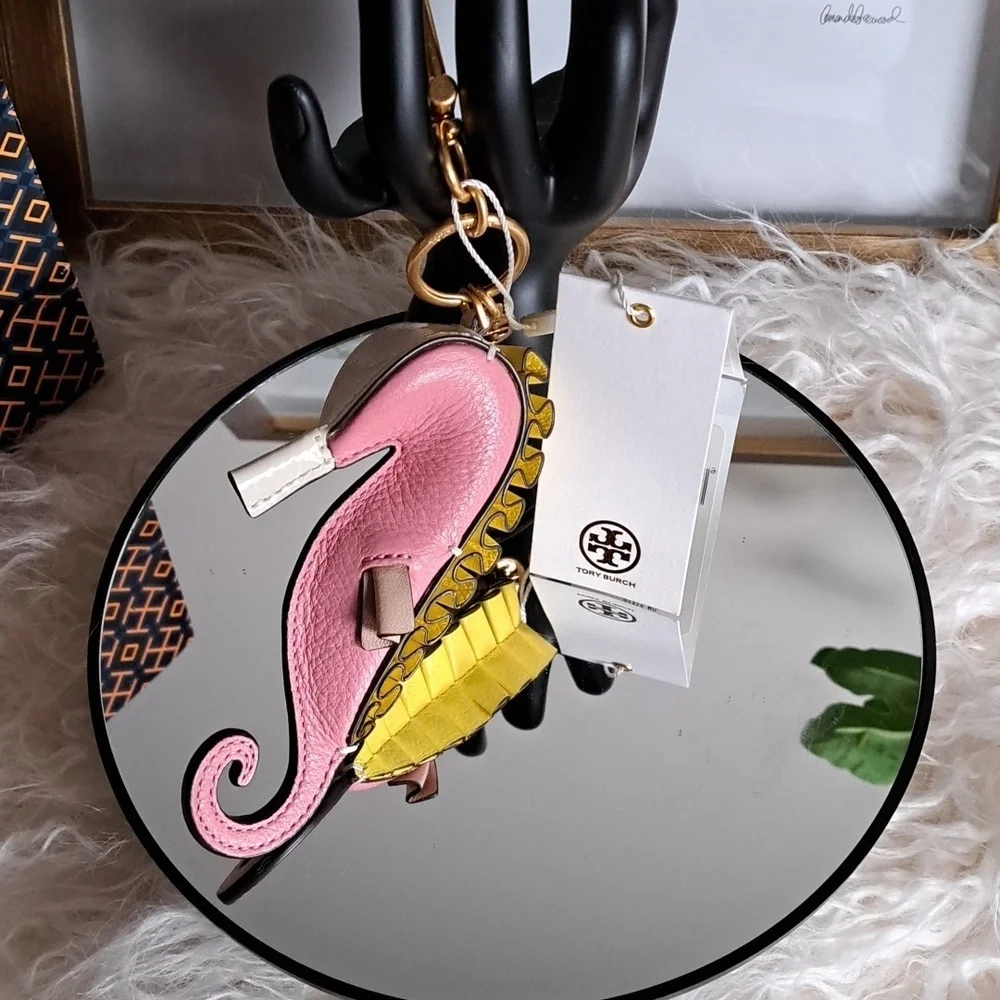 Tory Burch Women's Origami Seahorse Key Fob - Pink City NWTs